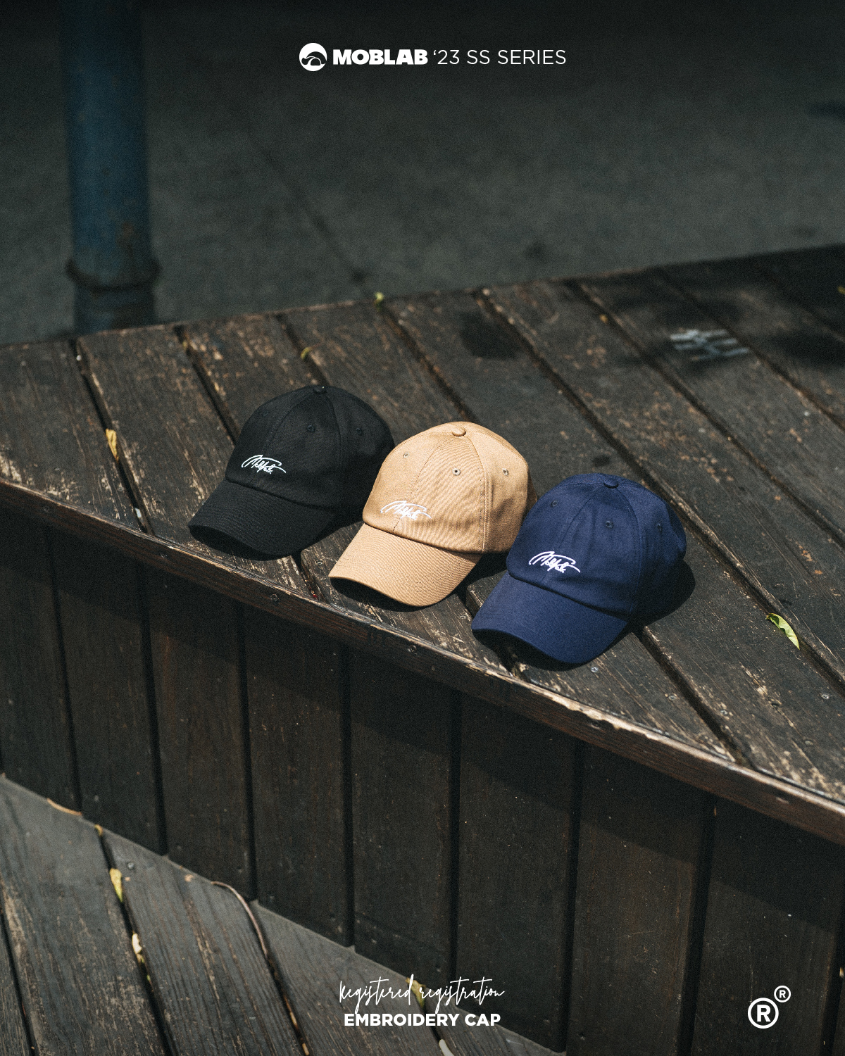 MOBLAB SS EMBROIDERY CAP 刺繡老帽 3色