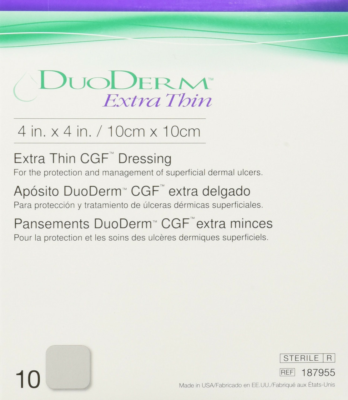 DuoDERM® Extra Thin 敷料10x10cm 盒裝 (10片/盒)