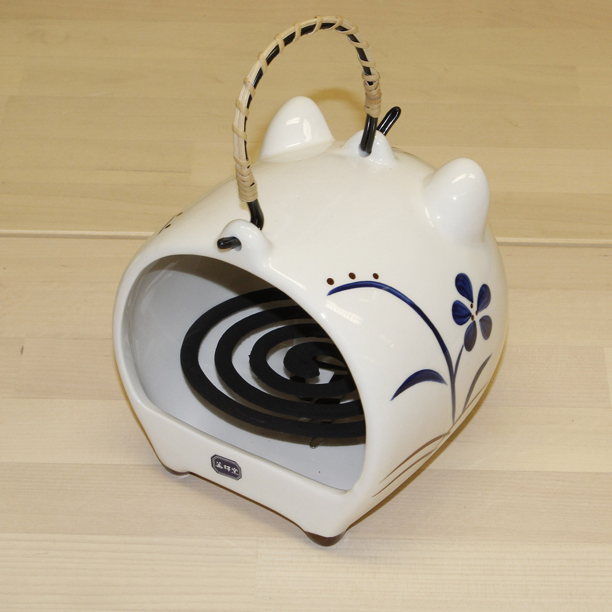 日本 薬師窯 H13.5cm 陶瓷豬蚊香爐 -NA4404