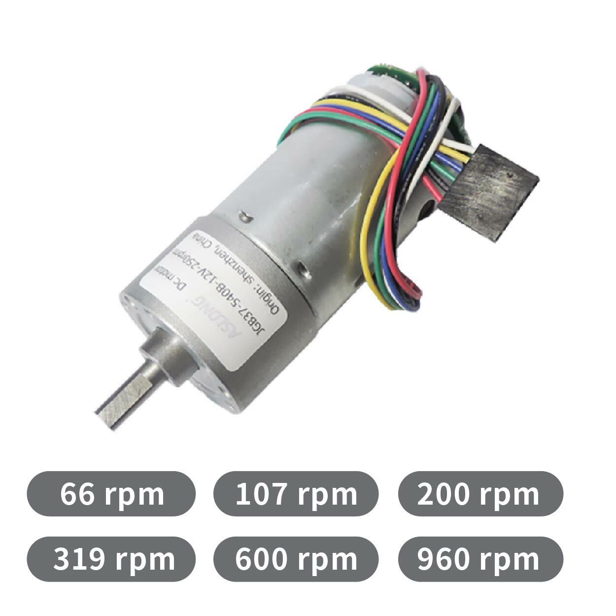 12V 37D 減速馬達 帶磁編碼器