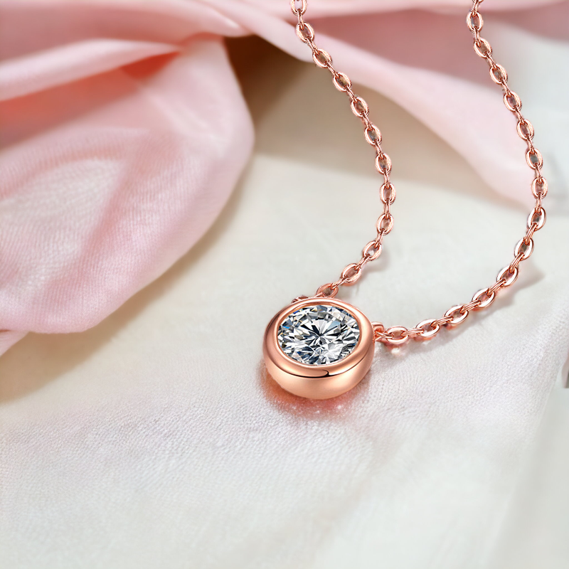 【星辰】星織-莫桑石項鍊(1ct)  (玫瑰金/銀色)