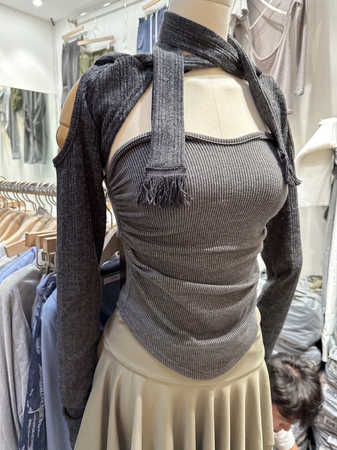 深灰 造型連帽袖套