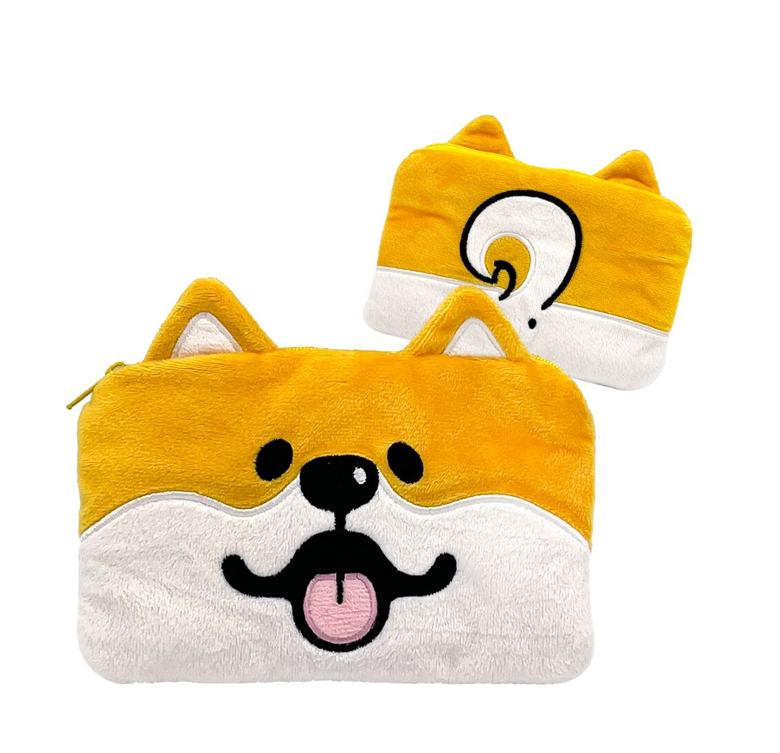 柴犬多用毛絨化妝袋