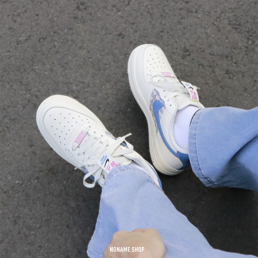 NIKE AIR FORCE 1 AF1 " JUST DO IT " 丹寧小香風 (女款)