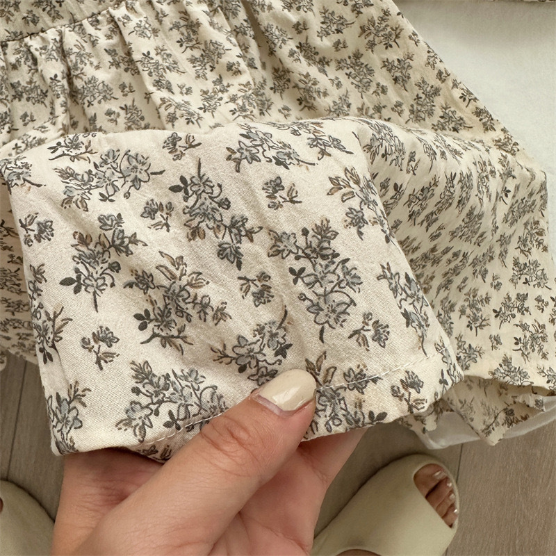 法式浪漫棉質碎花洋裝