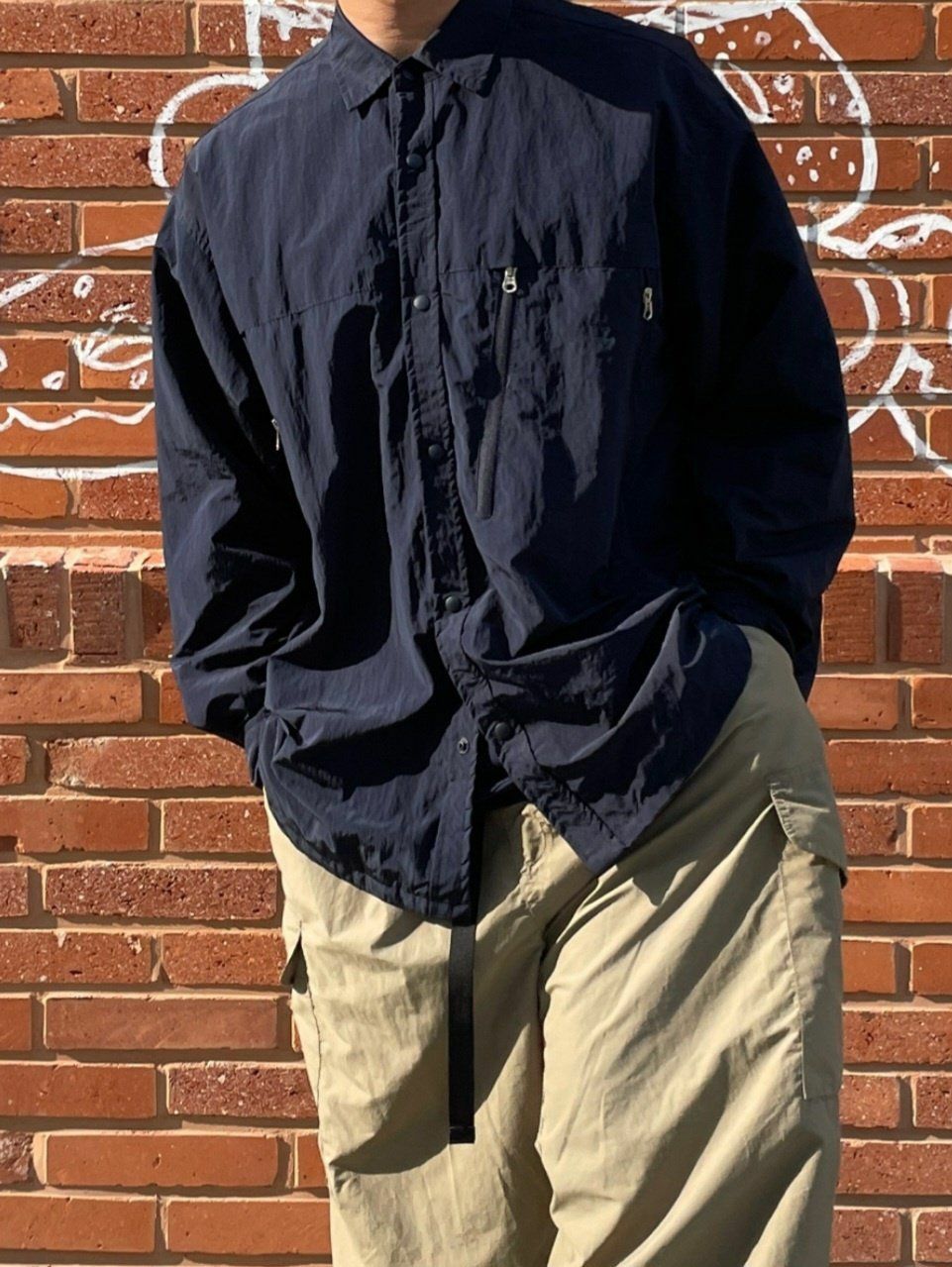 淨色拉鍊袋口恤衫外套 SPECTOR-017JK