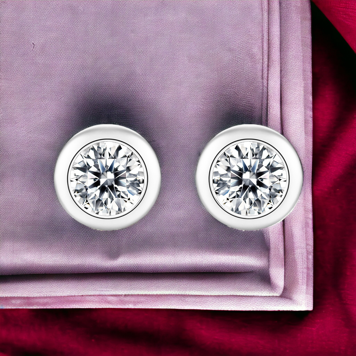 【星辰】星織-莫桑石耳環(0.5ct)  (玫瑰金/銀色)