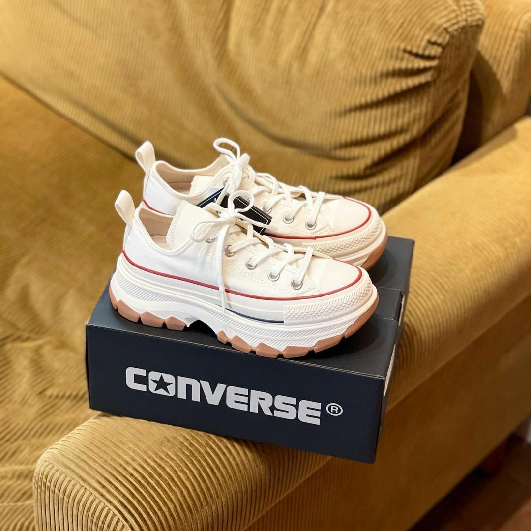 Converse All Star Trekwave OX 日本限定 焦糖 白色 低筒 厚底 帆布鞋 31310081