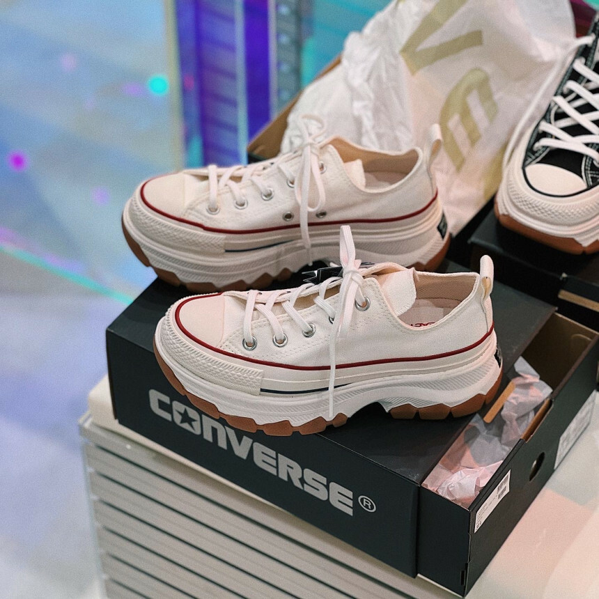 Converse All Star Trekwave OX 日本限定 焦糖 白色 低筒 厚底 帆布鞋 31310081