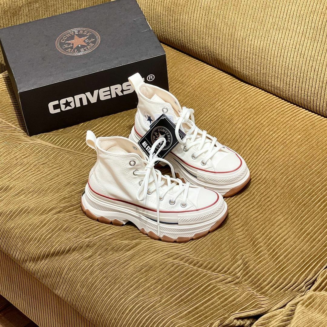 Converse All Star Trekwave OX 日本限定 焦糖 白色 高筒 厚底 帆布鞋 31310071