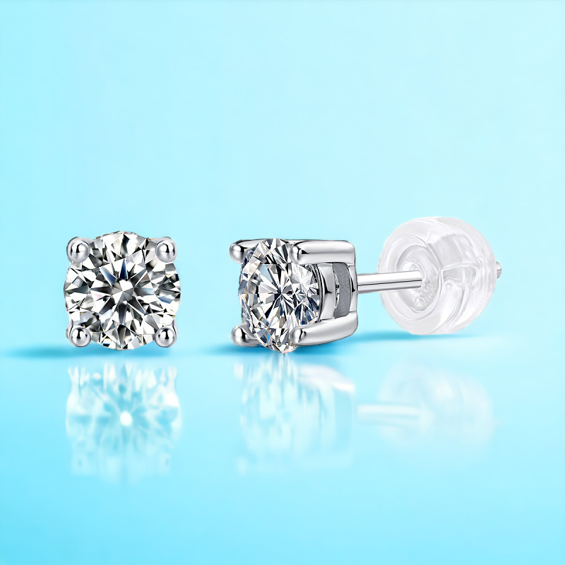 【星辰】命定-莫桑石耳環(1-2ct)