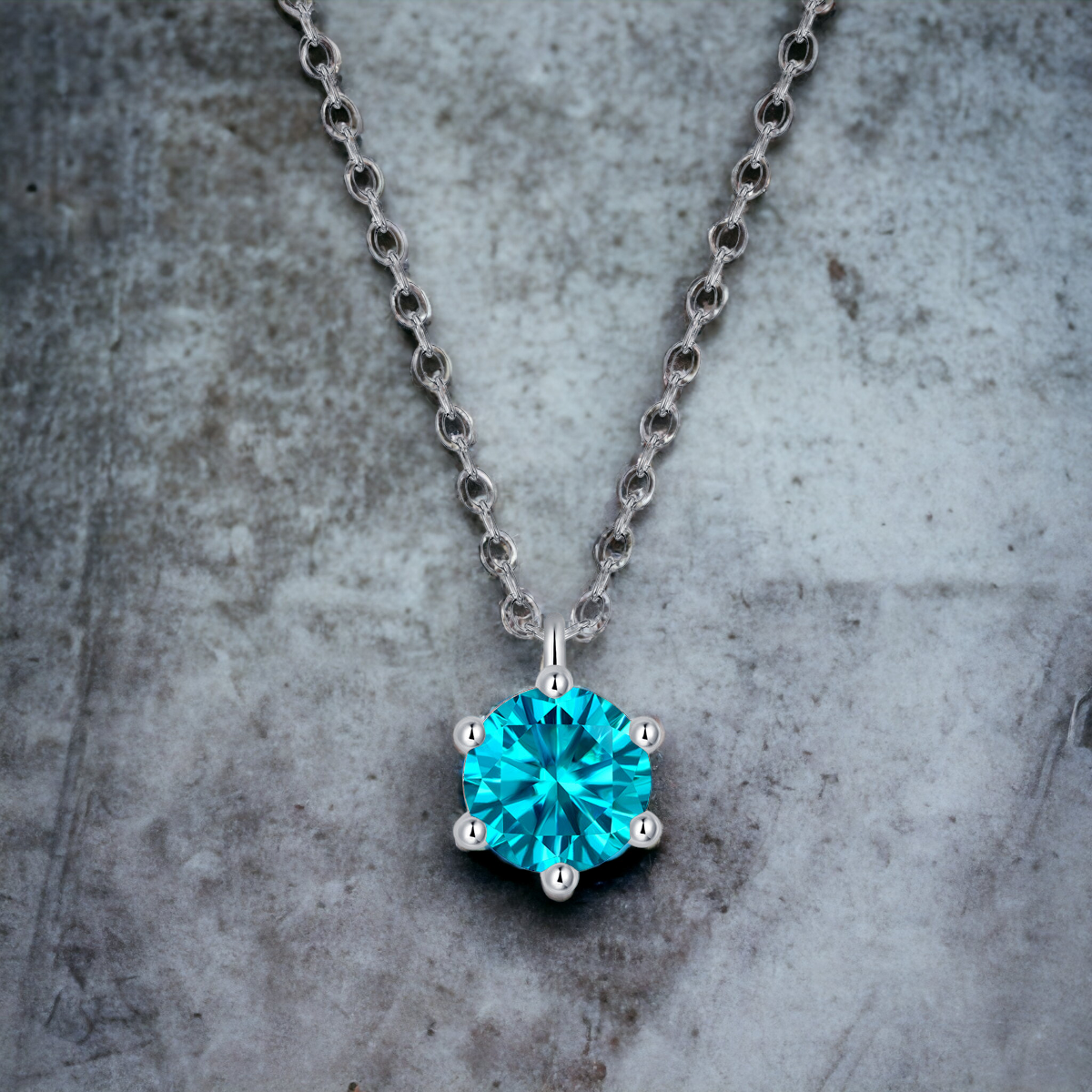 【星辰】無垠-莫桑石項鍊(1ct) (白鑽、藍鑽)