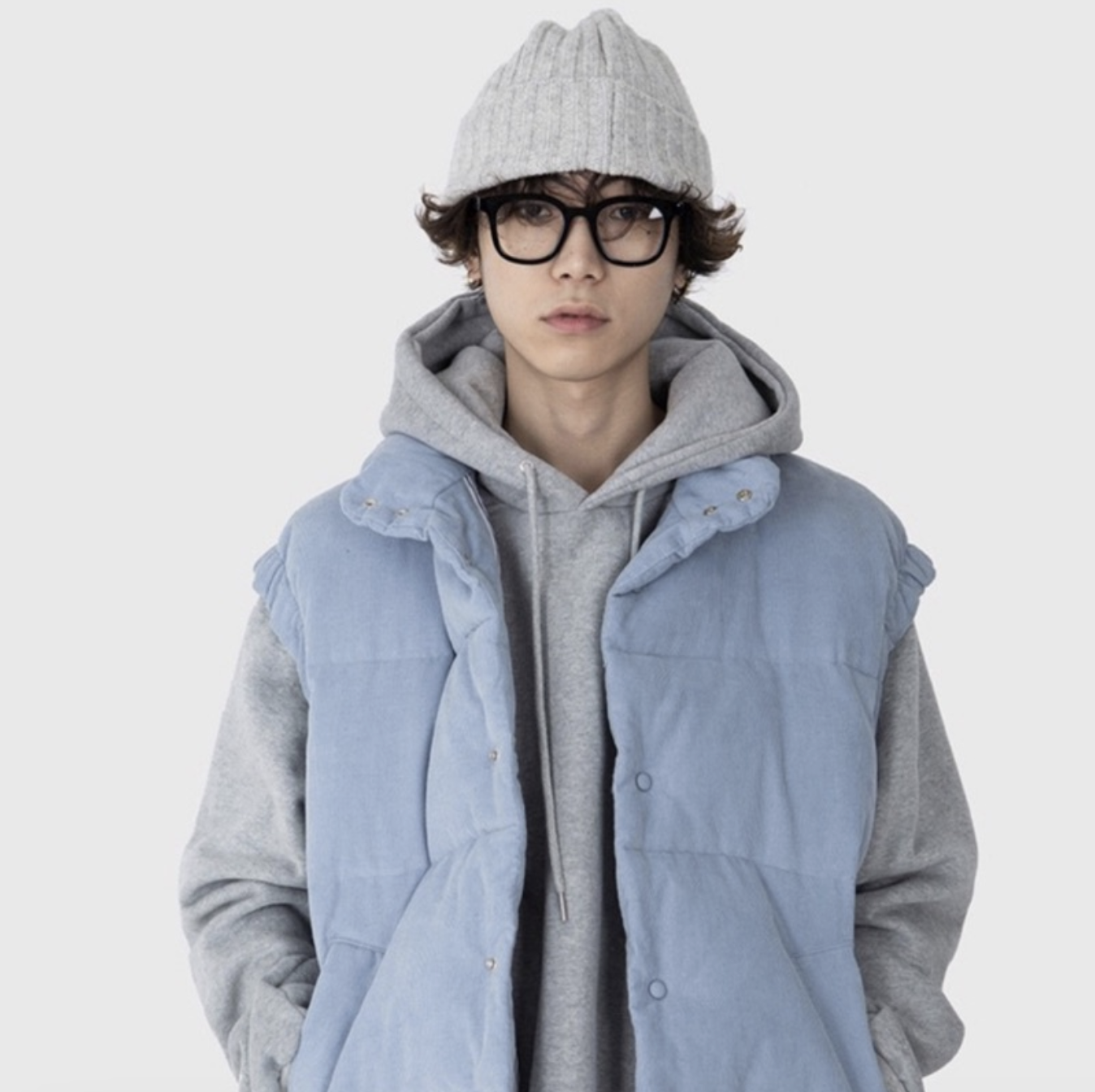 韓國 Raucohouse 針織羊毛螺紋毛帽 搭配 毛帽 素面