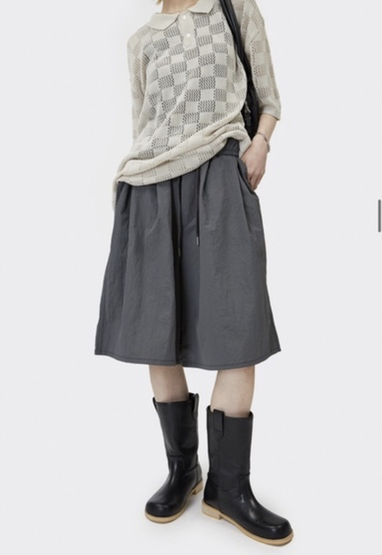 韓國 Raucohouse 闊口寬鬆滑面尼龍短褲 尼龍 多色 寬鬆 滑面 短褲 下身