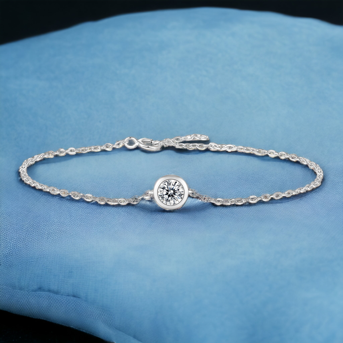 【星辰】星織-莫桑石手鍊(0.5ct)  (玫瑰金/銀色)