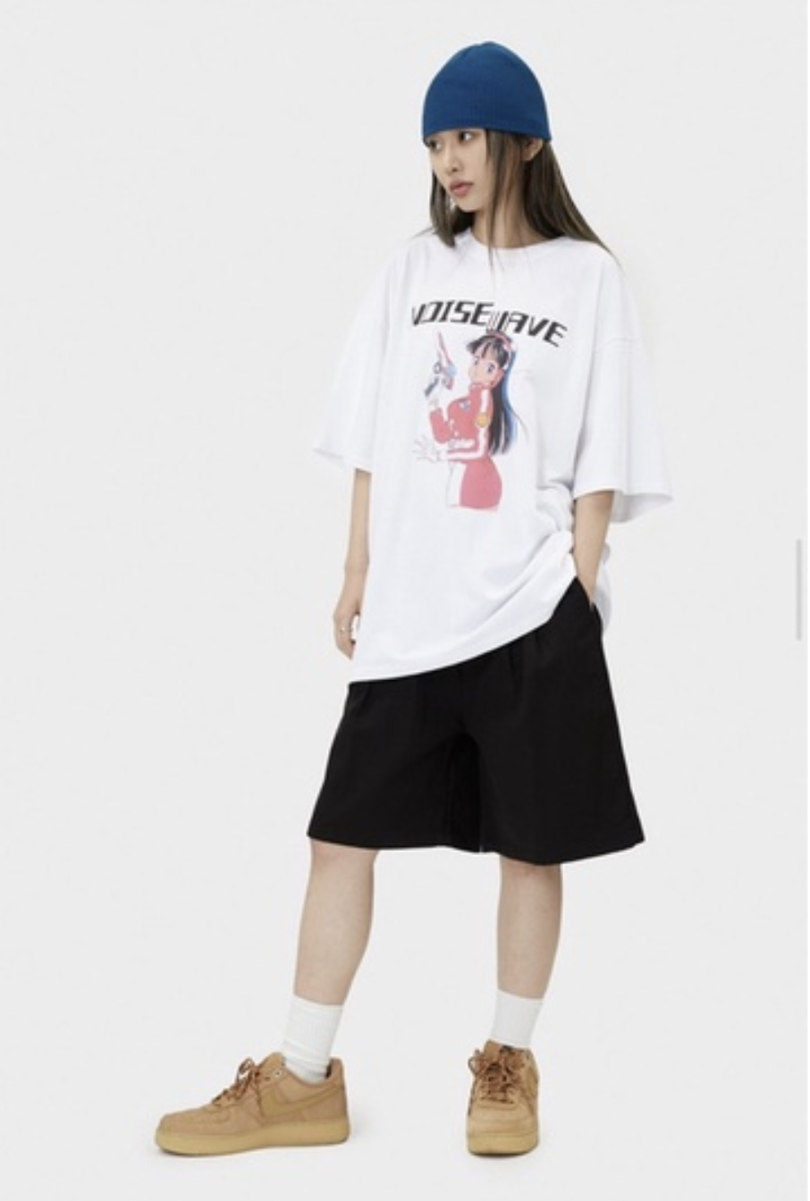 🇰🇷 Raucohouse A字型斜紋布休閒工作短褲 下身 素面 休閒 短褲 抽繩 工作褲