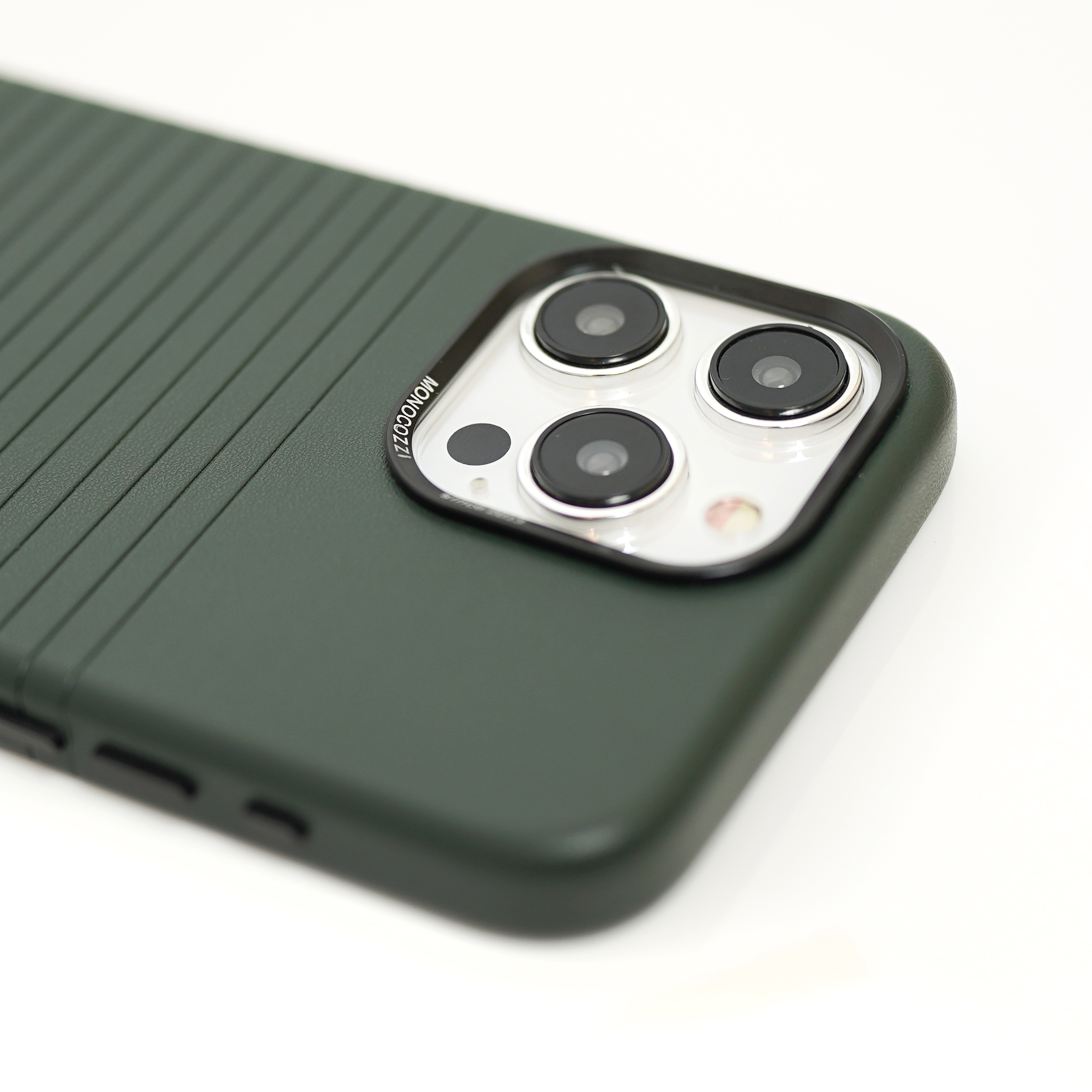 for iPhone 15 Pro | LUCID Refined | Magnetic Charging Compatible Biodegradable Leather Protective Case  - Olive Night
