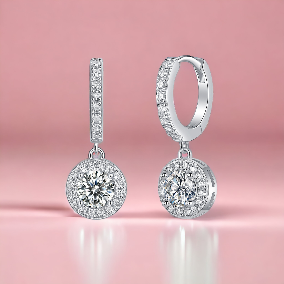 【星辰】無窮-莫桑石耳環(0.5ct)