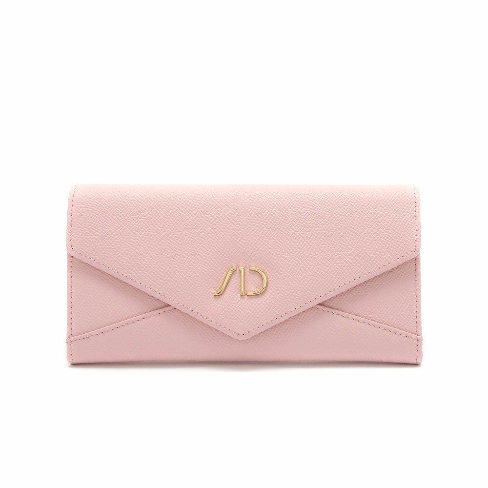 防刮紋信封牛皮長夾 粉紅色