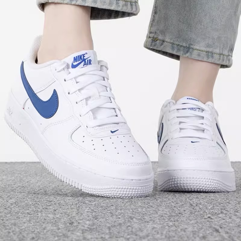 Nike Air Force 1 GS 白皇家藍勾 低筒 大童