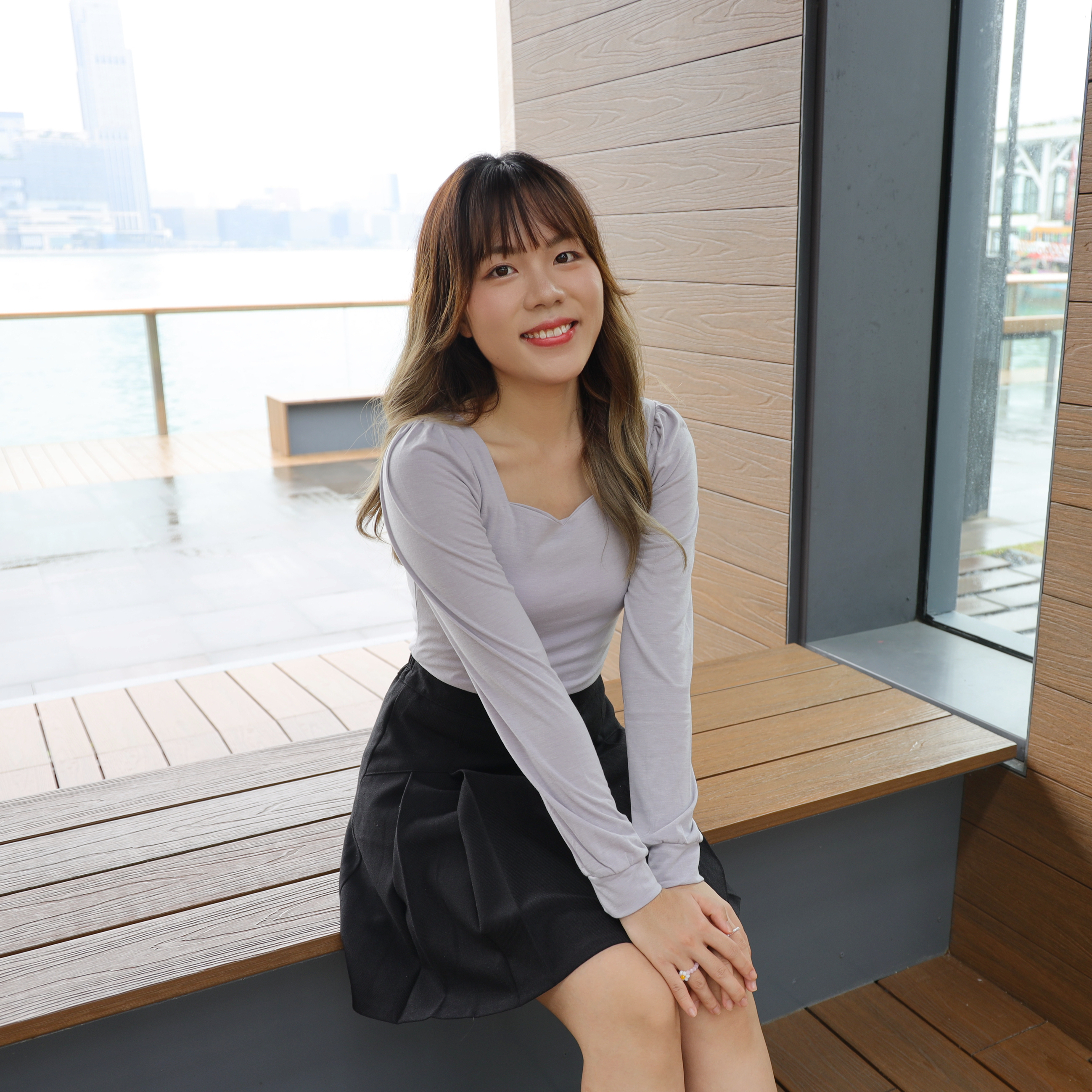 ✨||TOP412||柔和心形領公主袖棉長袖TOP