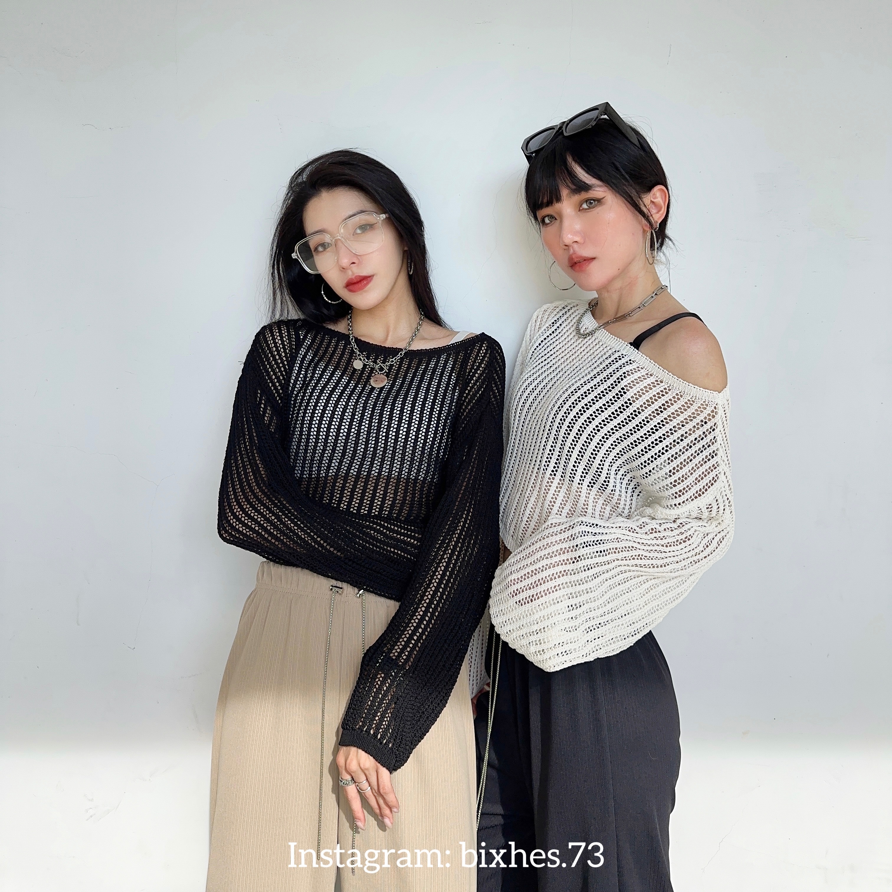 早秋純色洞洞短版罩衫(B00027)