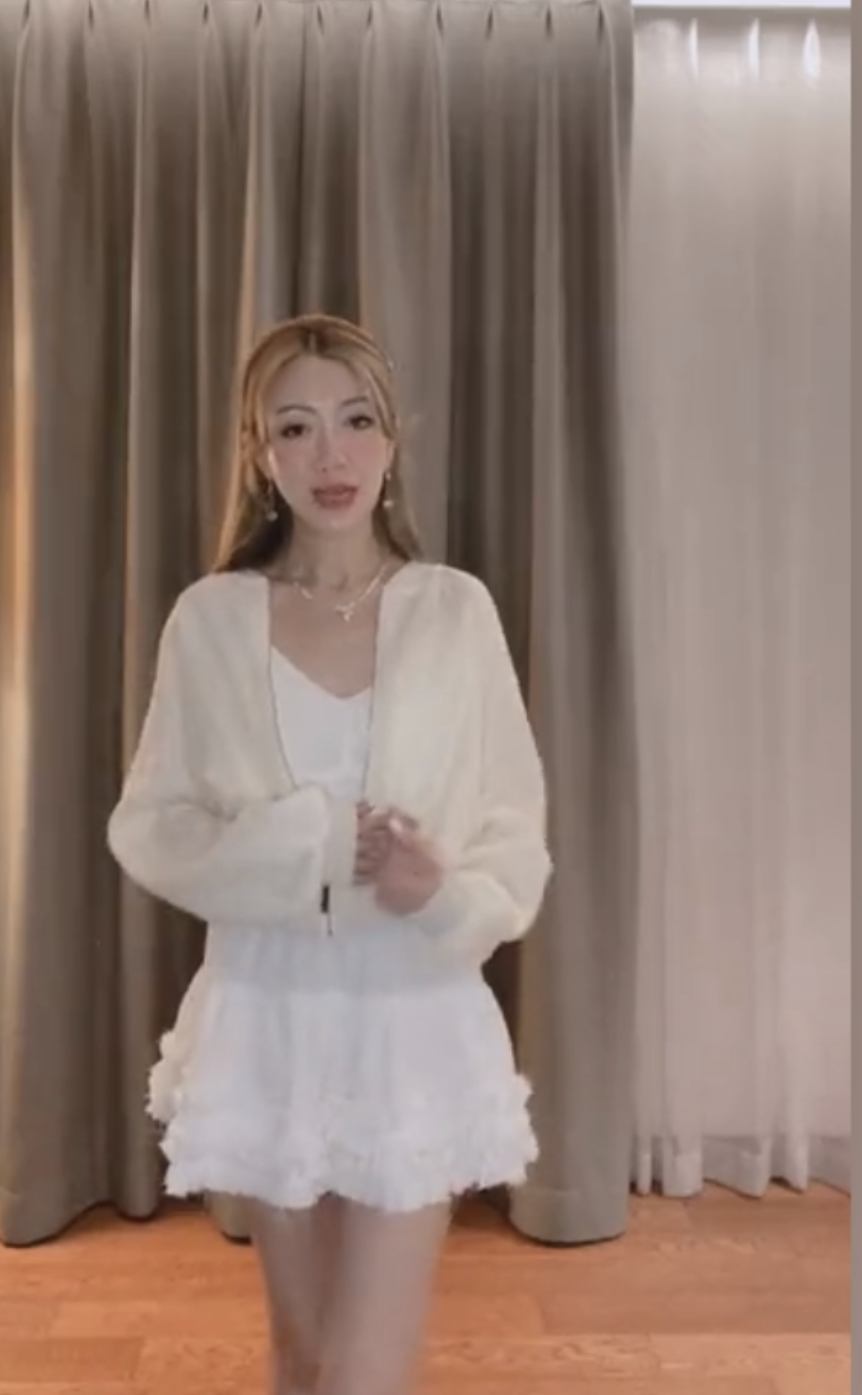 *MADE BY BJ2 SERIES* THE WHITE RUFFLE WOOD GRAIN SKIRT 2023