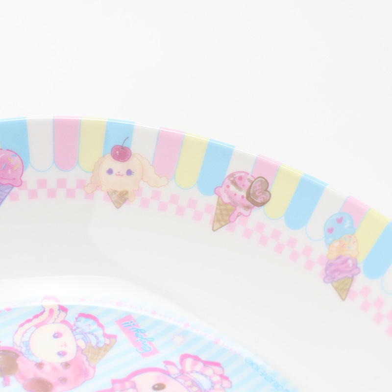 Usamomo萌兔桃桃-咖哩盤-花紋