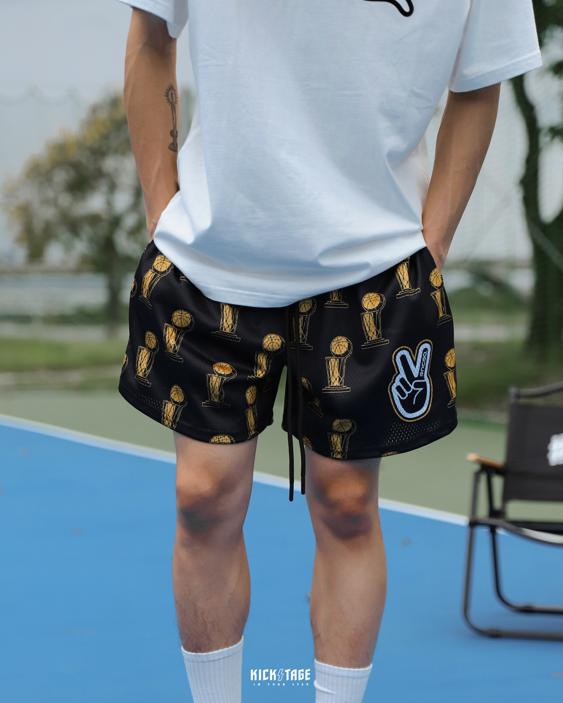 男款Deuce Brand Vibe Shorts 黑色冠軍球褲MVP 抽繩籃球褲短褲