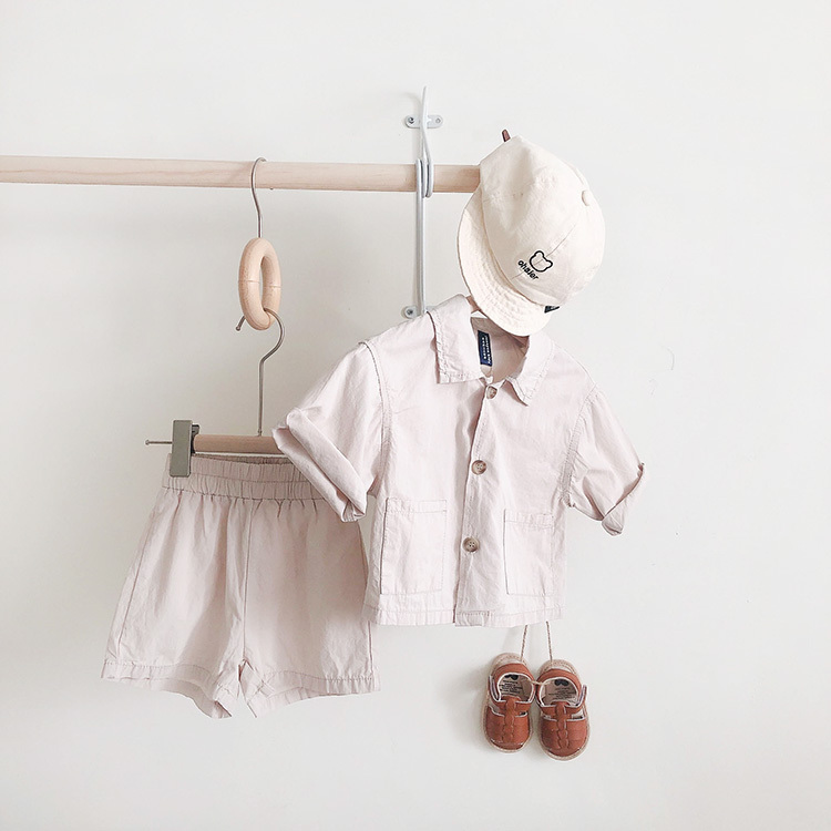 韓版翻領襯衫短褲套裝