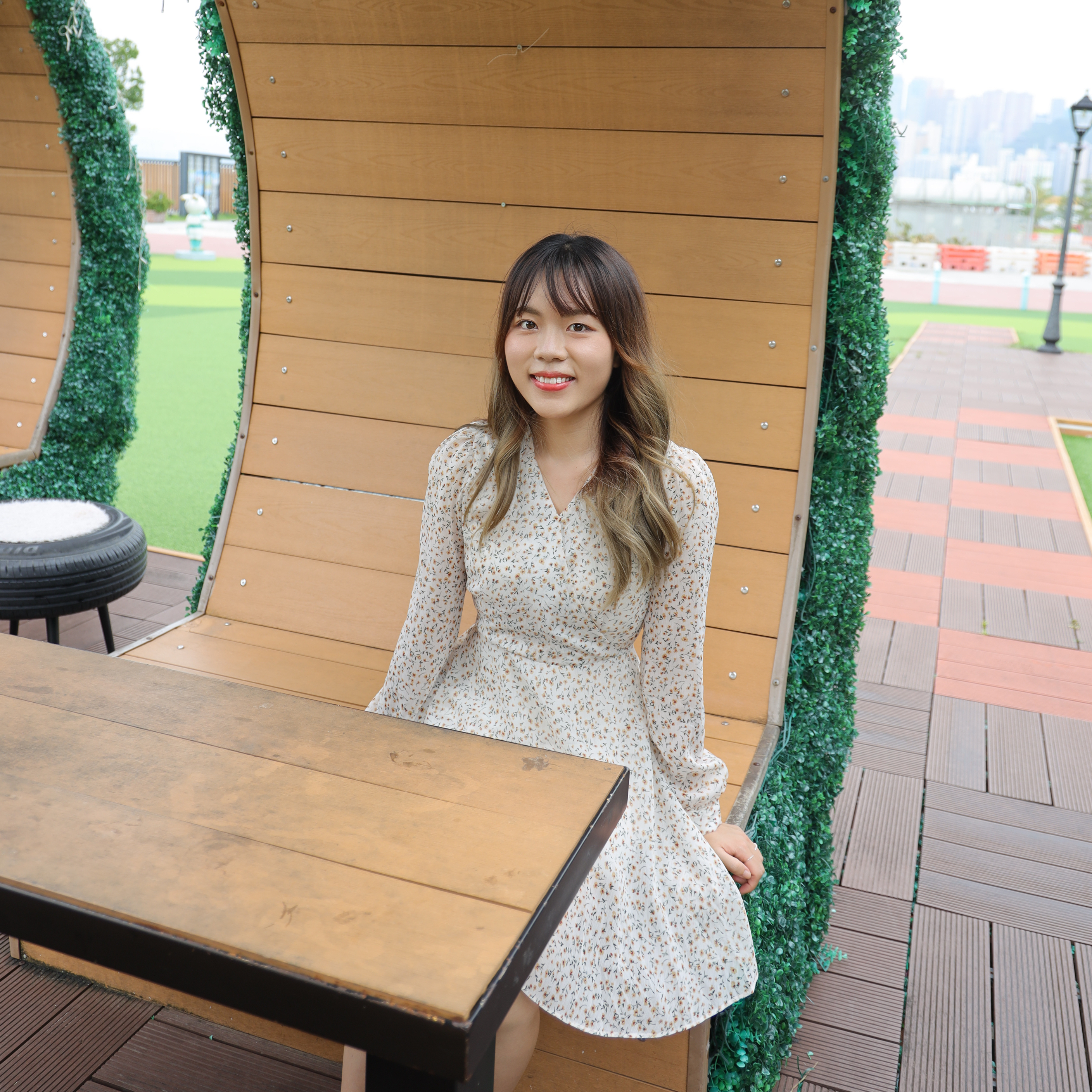 ✨ ||OPS169||v領寫意秋系小菊花連身裙