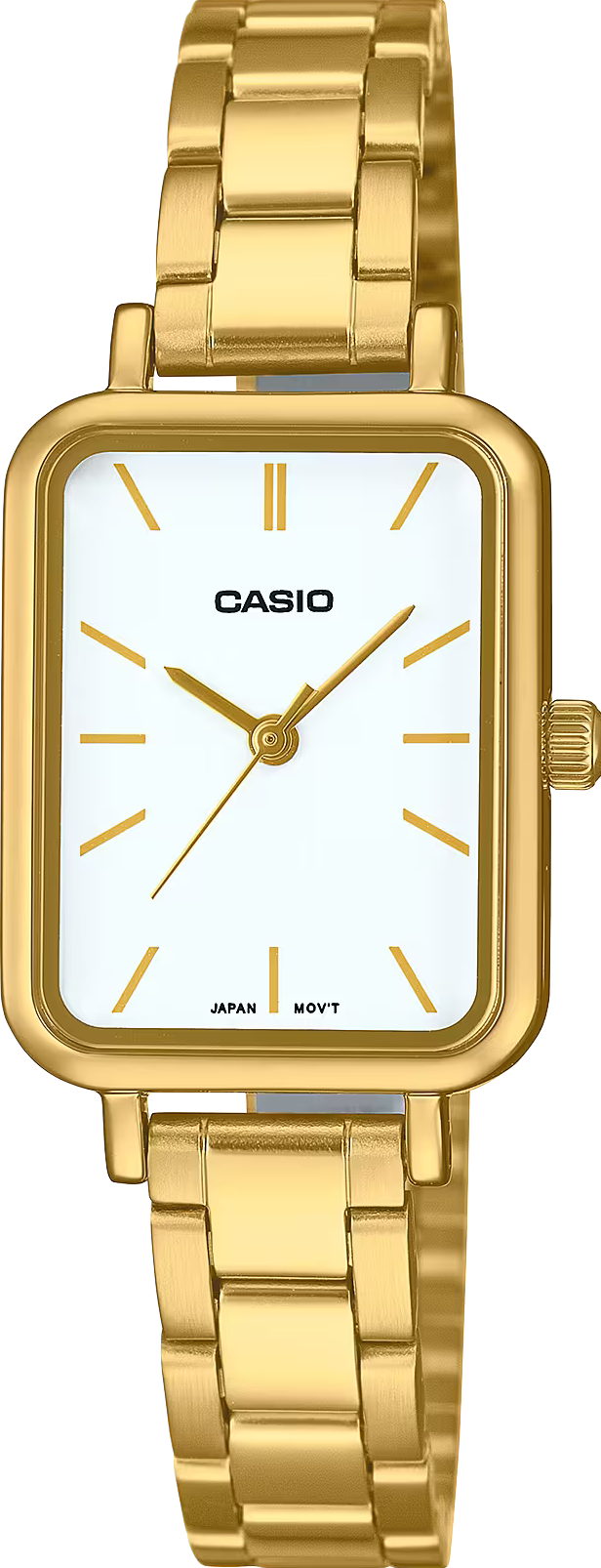 萬年鐘錶 - CASIO  簡單俐落小巧方形不鏽鋼女錶 LTP-V009G-7E   錶徑20.7MM