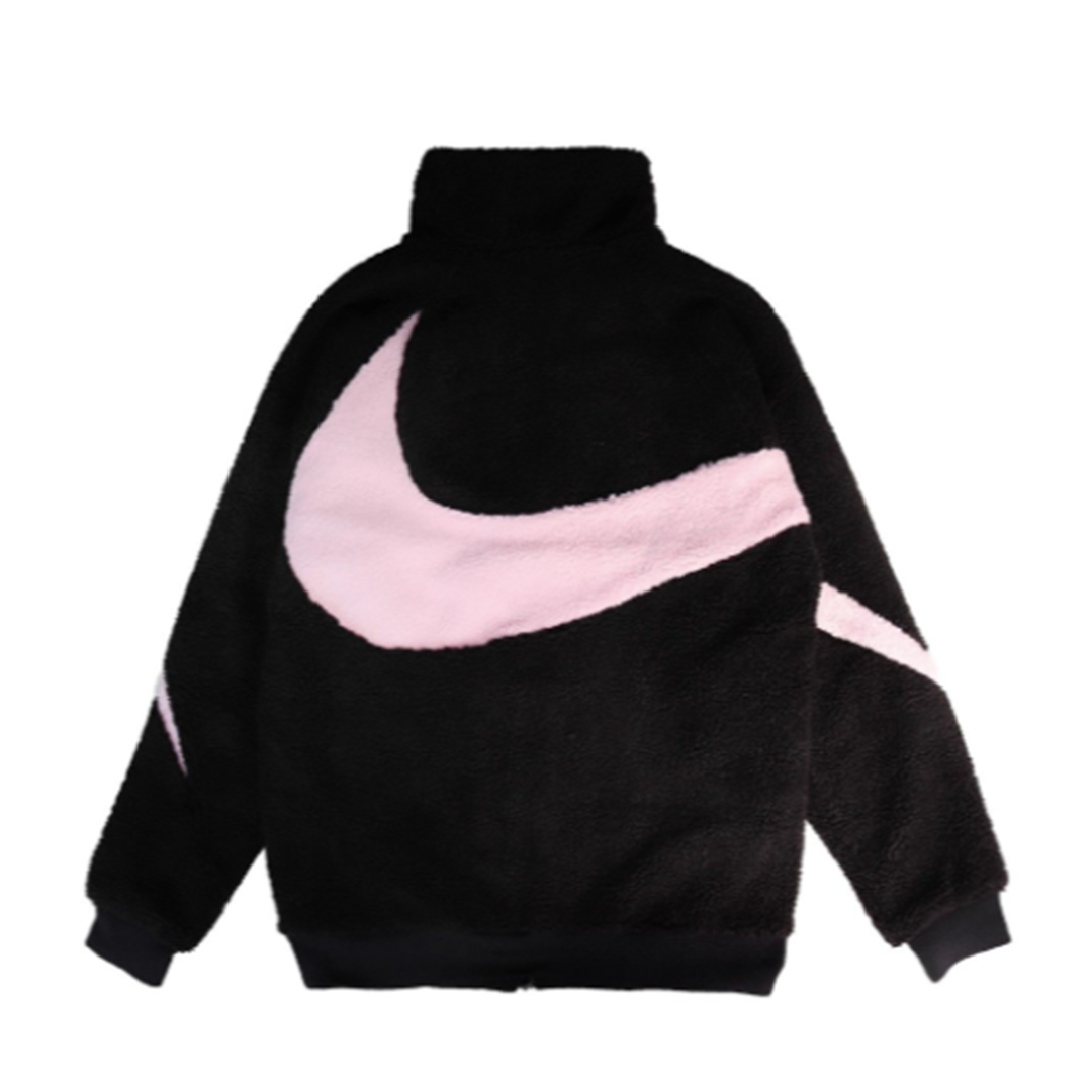 NIKE BIG SWOOSH BOA JACKET 絨毛雙面粉勾外套黑色