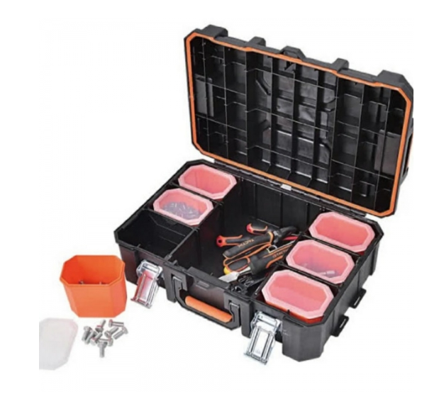 "TACTIX" 20"(細)加厚黑色膠工具箱(新扣)