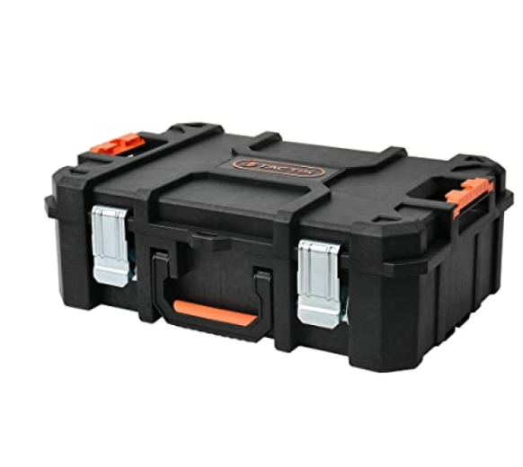 "TACTIX" 20"(細)加厚黑色膠工具箱(新扣)