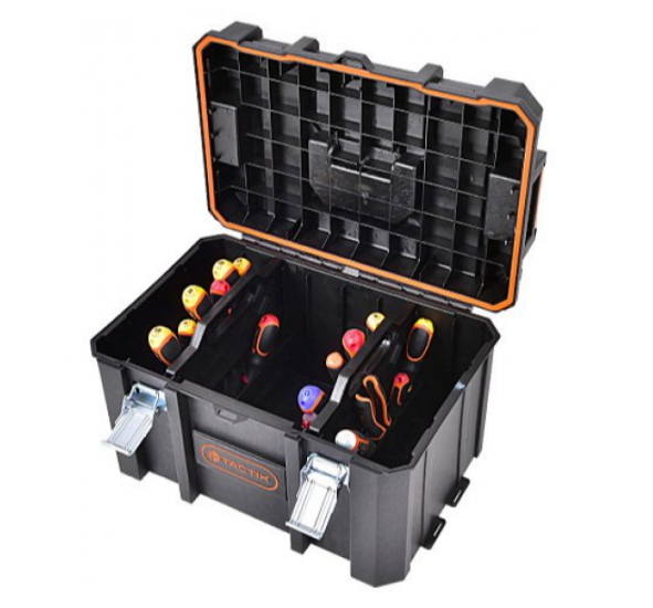 "TACTIX" 20"(中)加厚黑色膠工具箱(新扣)