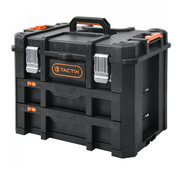 "TACTIX" 20"(大)加厚黑色膠工具箱(新扣)