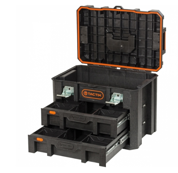 "TACTIX" 20"(大)加厚黑色膠工具箱(新扣)