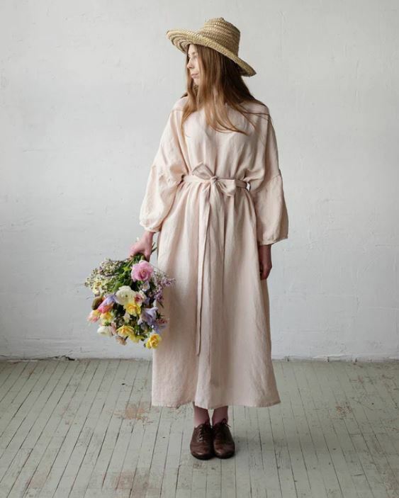 (預購)ALL THE BEAUTIFUL LINEN 大人款-寬鬆連身裙 KIMONO DRESS