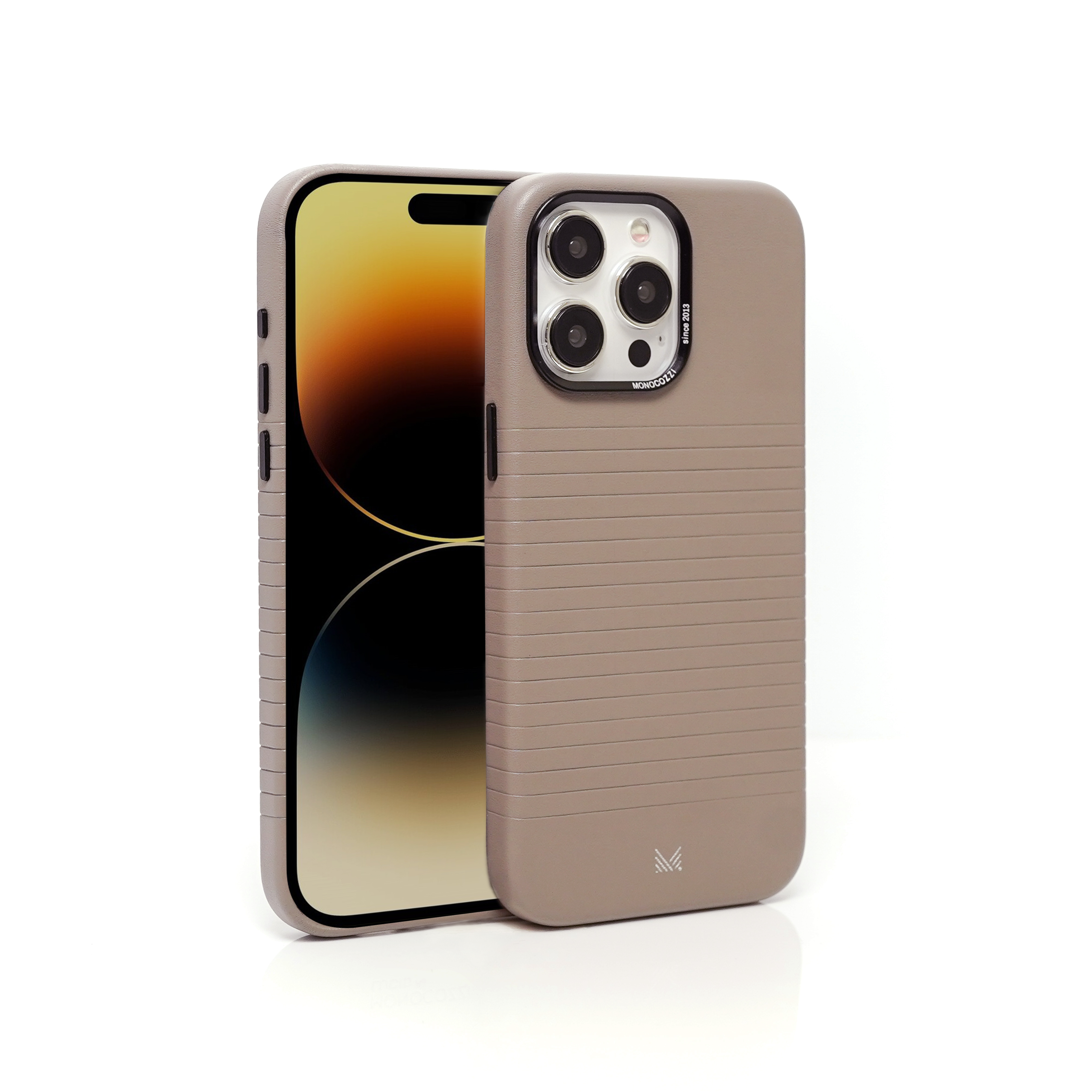 for iPhone 15 Pro Max | LUCID Refined | Magnetic Charging Compatible Biodegradable Leather Protective Case - Elephant Grey