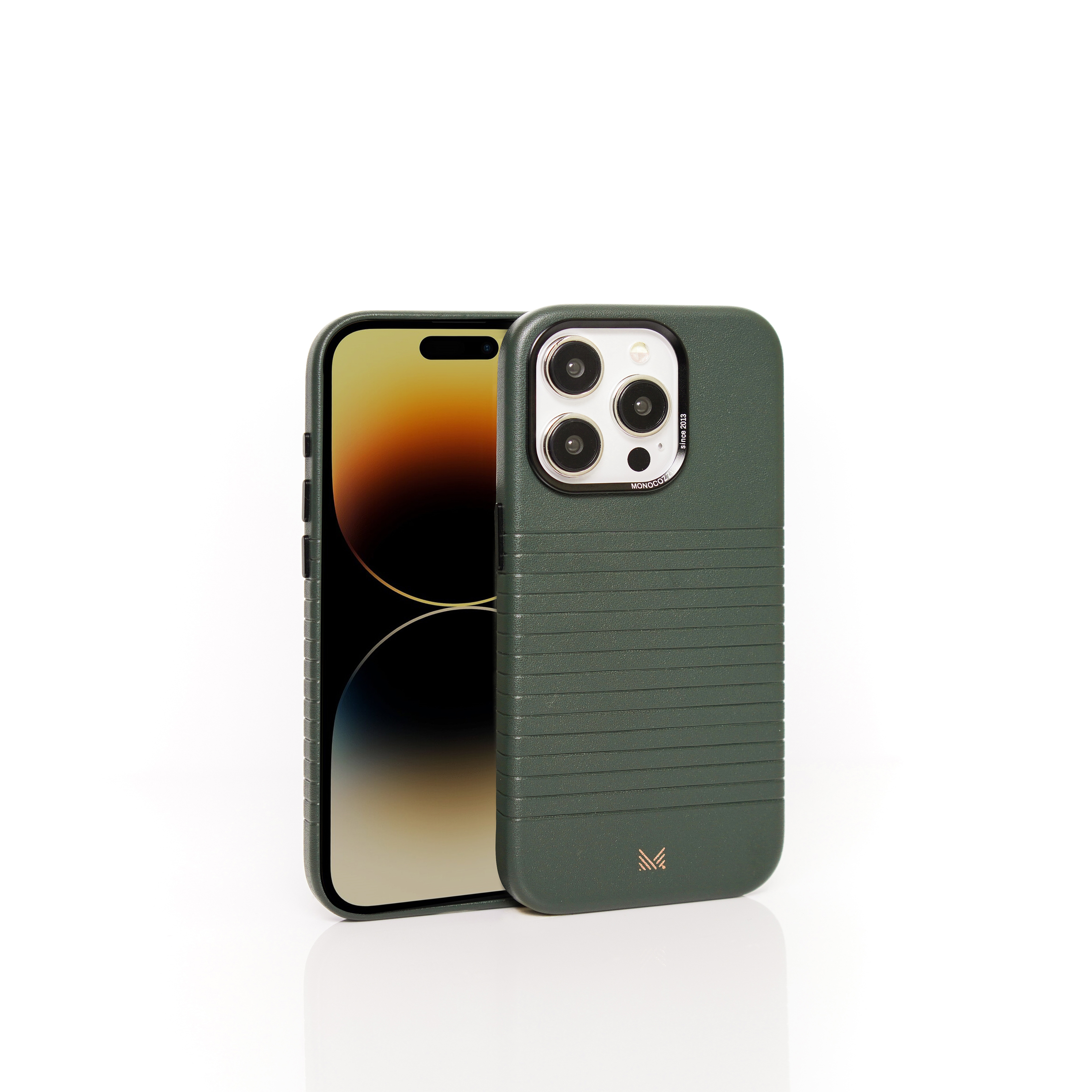for iPhone 15 Pro | LUCID Refined | Magnetic Charging Compatible Biodegradable Leather Protective Case  - Olive Night