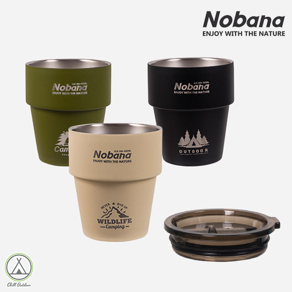 Nobana 304不鏽鋼 帶蓋雙層隔熱杯－(6色)