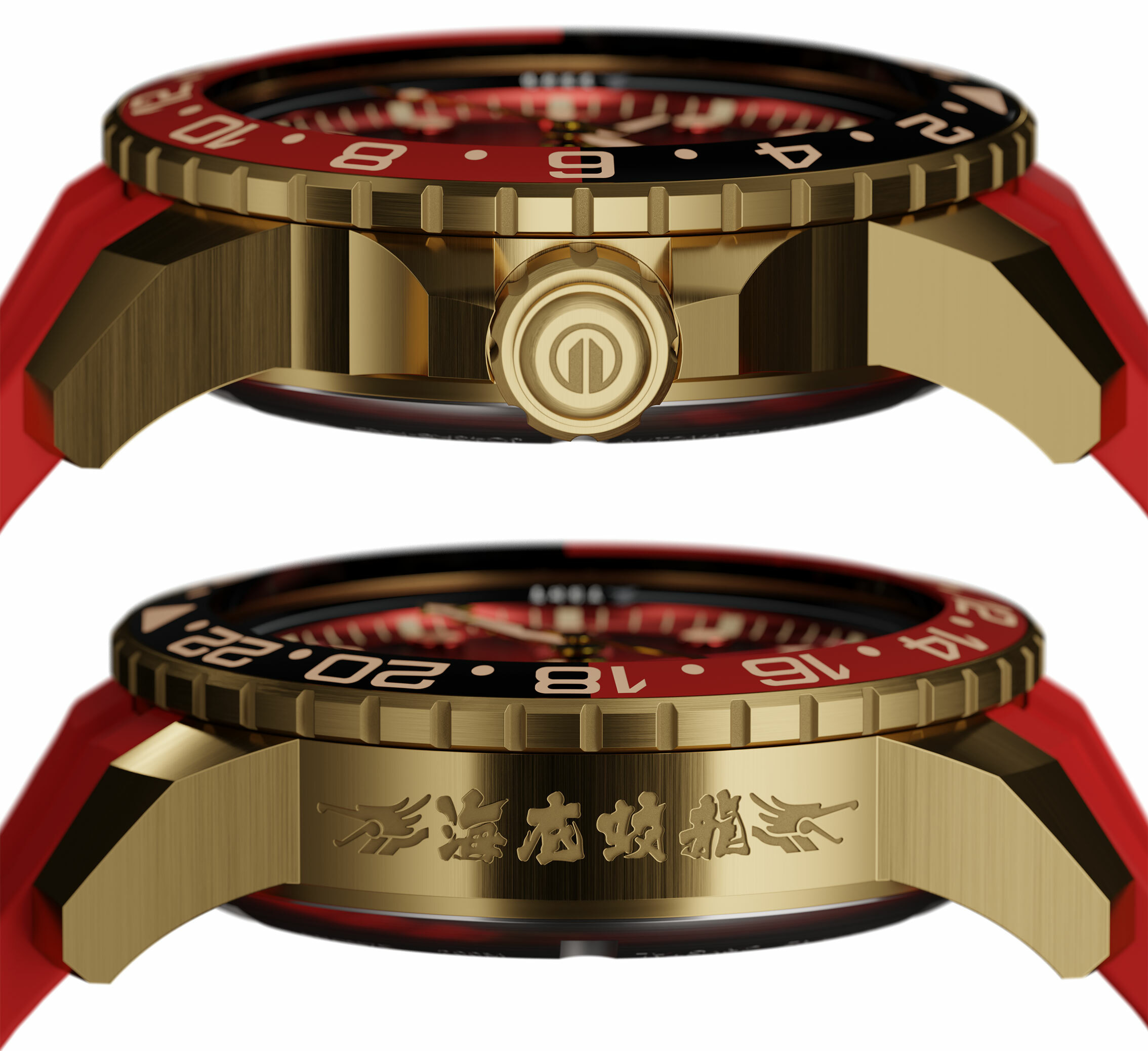 萬年鐘錶 - elegantsis 愛樂時   JO43AS-ARB 限量青銅錶殼海龍蛙兵GMT機械男錶  ELJO43AS-ARB NB01LC  錶徑43MM