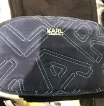 [S] KARL LAGERFELD 23UW3220 K/SOFT NYLON WASH BAG,NAVY/CERAMIC, 8720744272991 (SKL721)