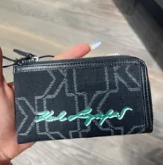 [S] KARL LAGERFELD 23FM3207 MEN'S SIGN CARD HOLDER,BLACK/SE, 8720744325307 (SKL723)