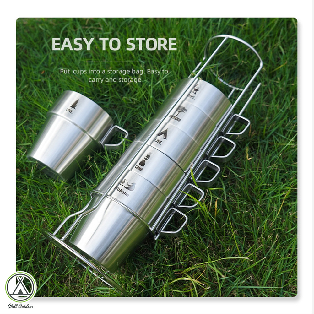 Nobana 304不鏽鋼隔熱套杯組－(4入/6入)