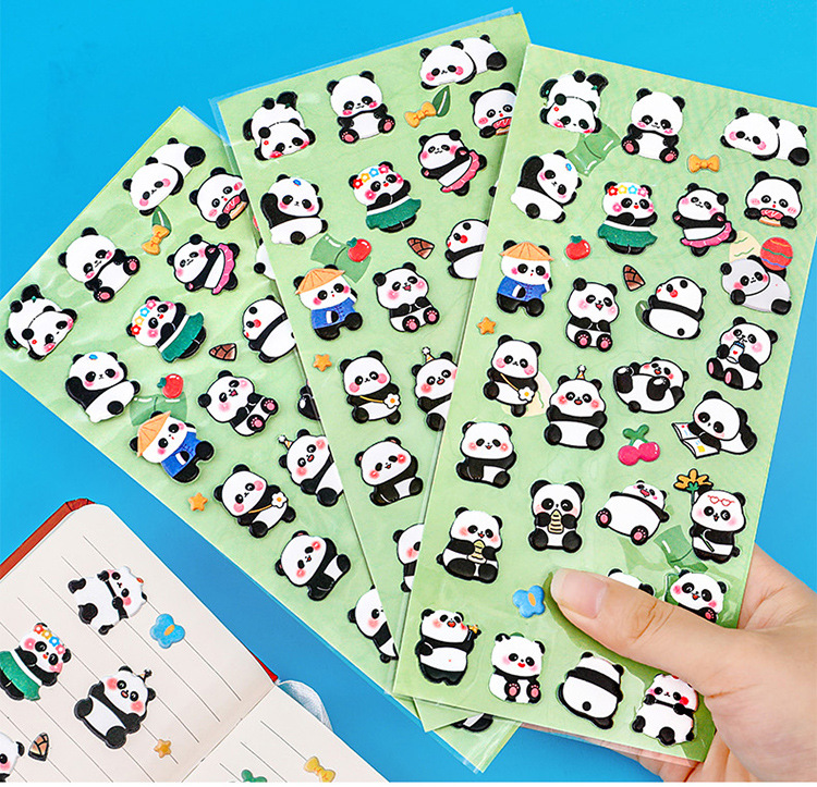 3D立體熊貓泡泡貼 A2091