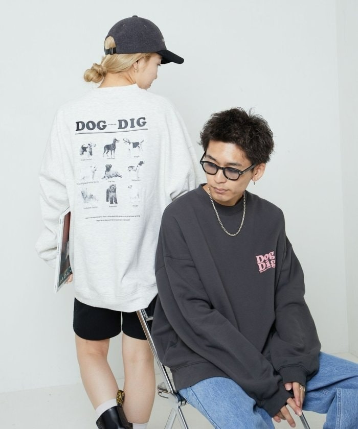 現貨┃日本選貨店 Dog Dig 狗狗 滿版 印花 圖案 大學TEE