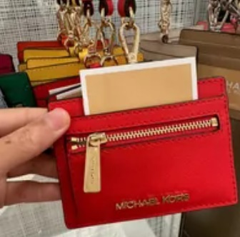 [S] MICHAEL KORS 35S3GTVD3L JET SET TRAVEL LEATHER EW CARD CASE ID LANYARD,DK SANGRIA, 196237078346 (SMK525)