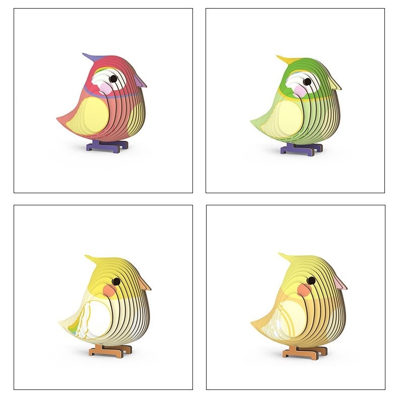 【只想造物】立體紙製拼圖小羽鳥款(5.5*3.6cm)-4款入